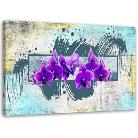 Tableau sur toile Fleur d'orchidée Lila 100x70