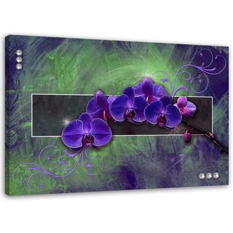 Tableau sur toile Fleur d'orchidée Nature Violet 60x40