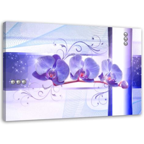 Tableau sur toile Fleur d'orchidée violette 60x40