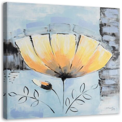 Tableau sur toile Fleur jaune comme peinte 30x30