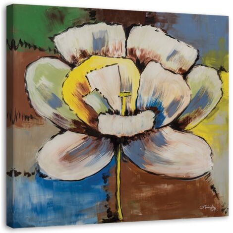 Tableau sur toile Fleur multicolore comme peinte 40x40