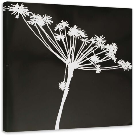 Tableau sur toile Fleur Noir & Blanc Naturel 50x50