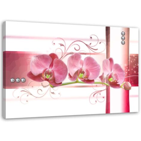 Tableau sur toile Fleur rose Orchidée 60x40