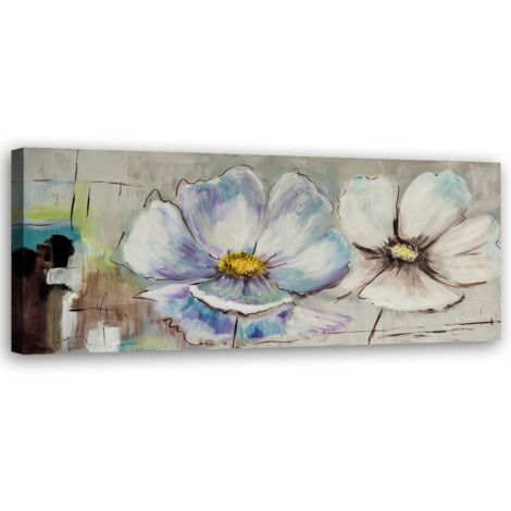 Tableau sur toile Fleurs Aquarelle Panorama 90x30