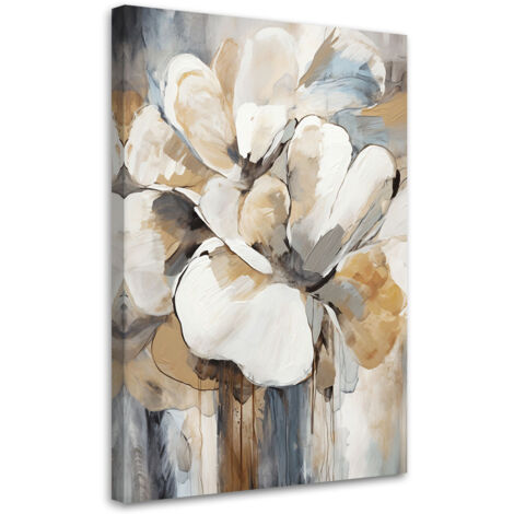 Tableau sur toile Fleurs beiges 60x90