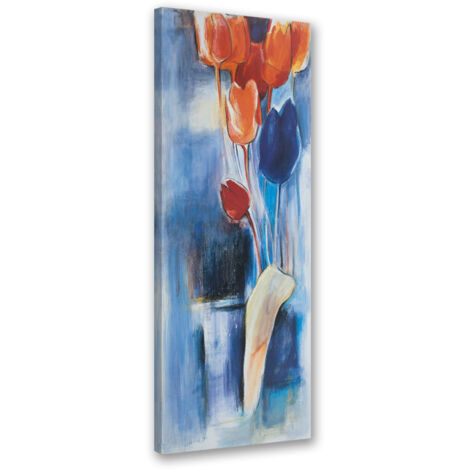Tableau sur toile Fleurs colorées peintes 30x90