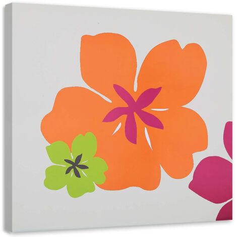 Tableau sur toile Fleurs colorées Pop Art 40x40