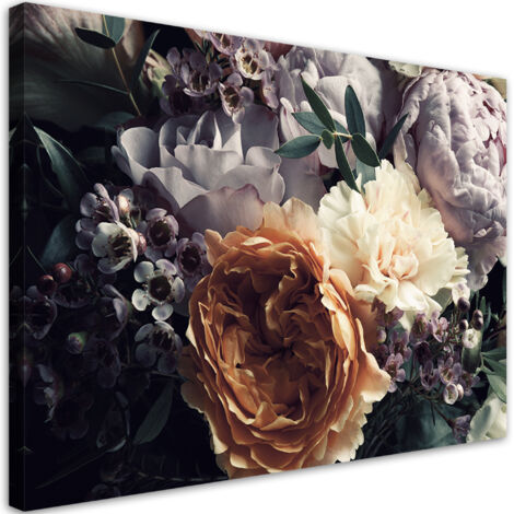 Tableau sur toile Fleurs de bouquet de péon pastel 90x60