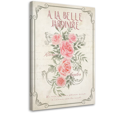 Tableau sur toile Fleurs de roses Shabby Chic 60x90