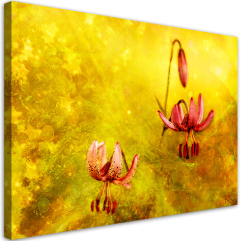 Tableau sur toile Fleurs de tulipes flétries 100x70