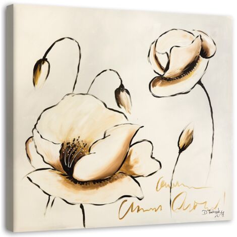 Tableau sur toile Fleurs peintes 30x30