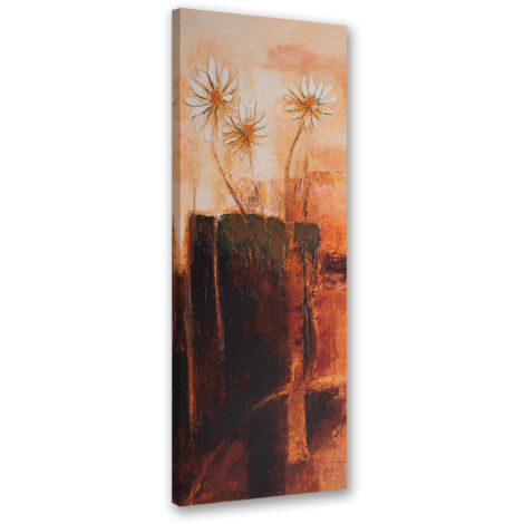 Tableau sur toile Fleurs peintes 30x90