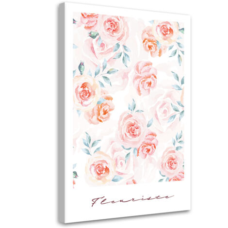 Tableau sur toile Fleurs Rose Pastel 60x90