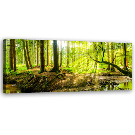 Tableau sur toile Forêt verte 90x30