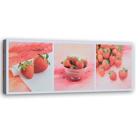 Tableau sur toile Fraises Fruits 90x30