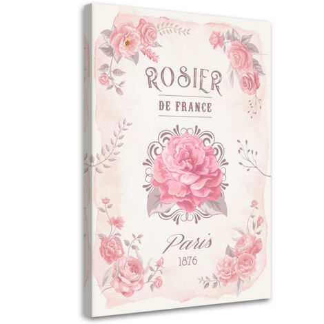 Tableau sur toile France Fleurs Roses 60x90