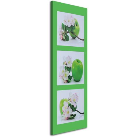 Tableau sur toile Fruits de la pomme Fleur verte 30x90