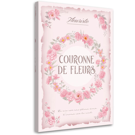 Tableau sur toile Guirlande de roses Shabby Chic 60x90