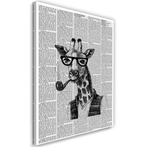 Tableau sur toile Hipster Girafe Journal 40x60