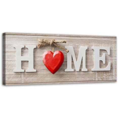 Tableau sur toile Home Sweet Home Beige 90x30