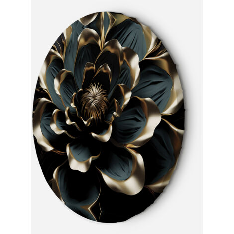 Tableau sur toile Image circulaire Abstraction fleur de lotus 3D AI 60x60