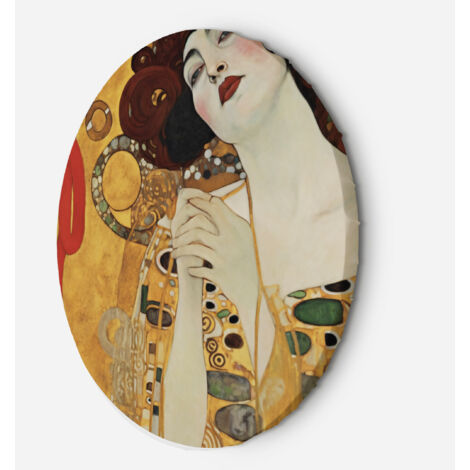 Tableau sur toile Image circulaire - Belle femme - G. Klimt 80x80