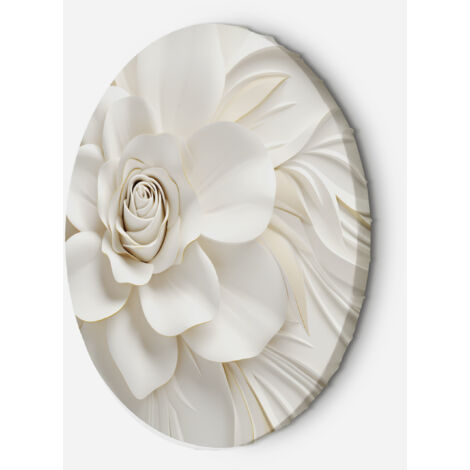 Tableau sur toile Image circulaire Fleur blanche en 3D 40x40