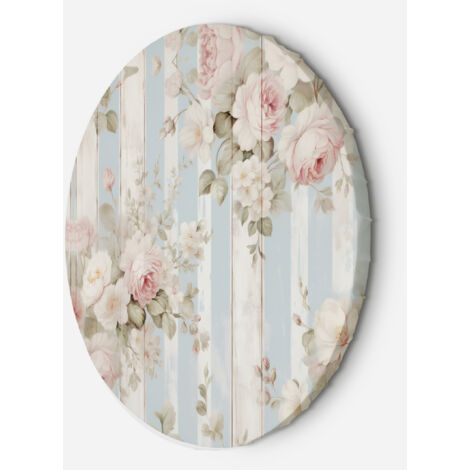 Tableau sur toile Image circulaire Fleurs Shabby Chic 60x60