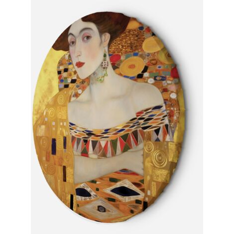 Tableau sur toile Image circulaire - Portrait de femme en or - G. Klimt 60x60