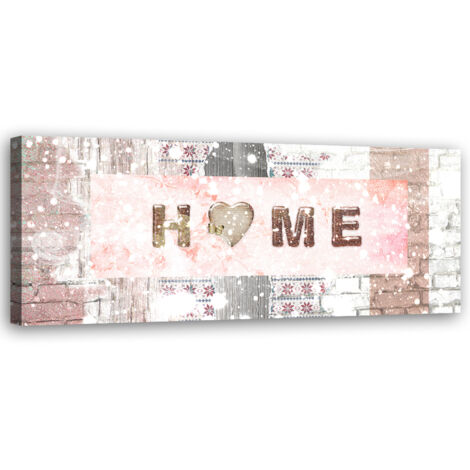 Tableau sur toile Inscription maison enneigée 90x30