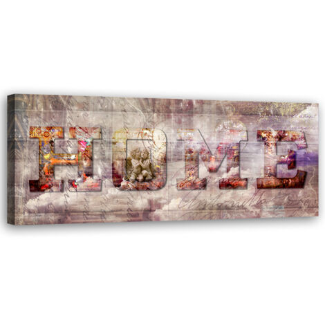 Tableau sur toile Inscription maison vintage 90x30