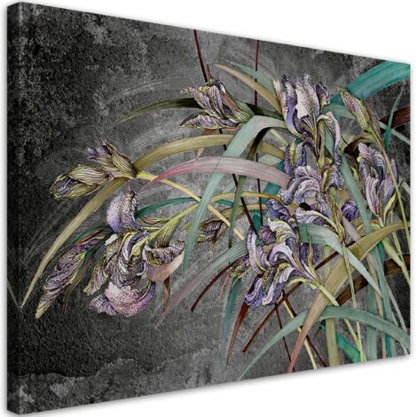 Tableau sur toile Iris fleurs dans le vent 90x60