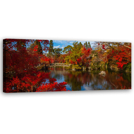 Tableau sur toile Jardin japonais nature 90x30