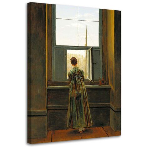 Tableau sur toile La femme à la fenêtre - Friedrich 40x60