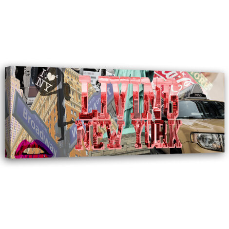 Tableau sur toile Légende Vivre New York 90x30