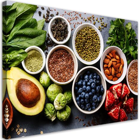 Tableau sur toile Légumes et fruits frais 60x40