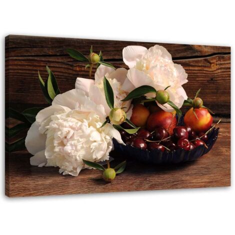 Tableau sur toile Nature morte Fruits Fleurs 60x40