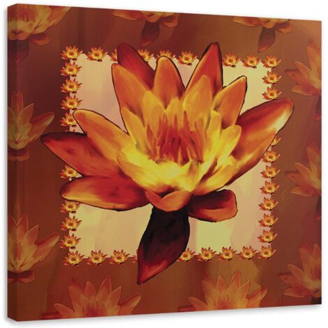 Tableau sur toile Nénuphar fleurs nature 50x50