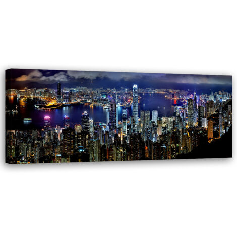 Tableau sur toile New York la nuit 90x30