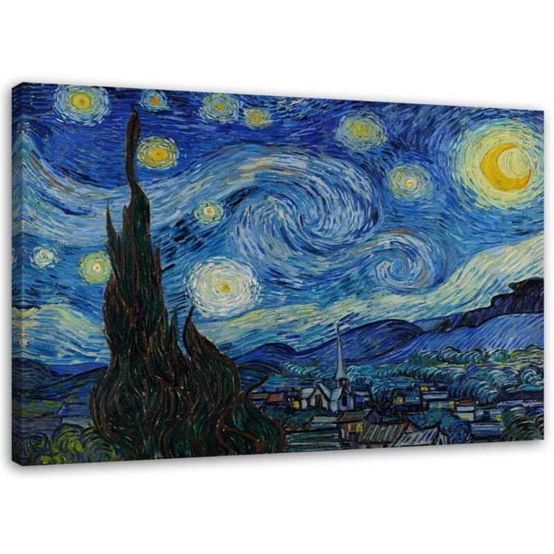 Tableau sur toile, Nuit étoilée - Reproduction V. van Gogh - 90x60