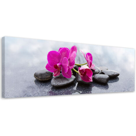 Tableau sur toile Orchidée fleur rose 90x30