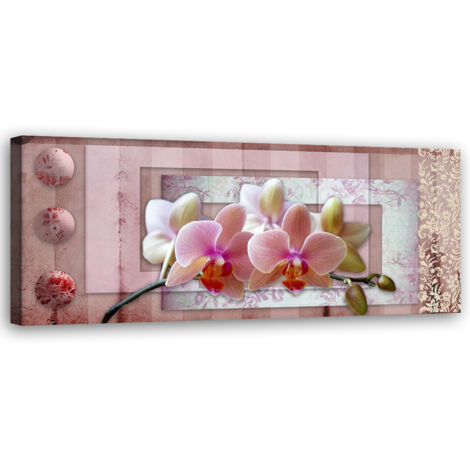 Tableau sur toile Orchidée rose 90x30