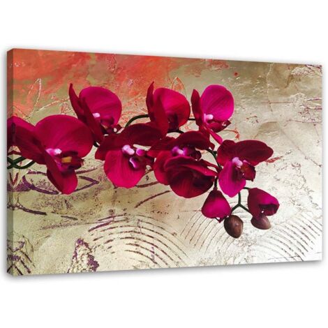 Tableau sur toile Orchidée rose Fleur Texture 100x70