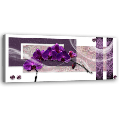 Tableau sur toile Orchidée violette 90x30