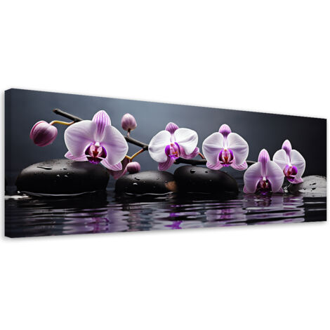 Tableau sur toile Orchidée zen Spa 90x30