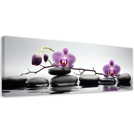 Tableau sur toile Orchidée zen Spa 90x30