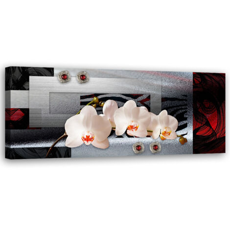 Tableau sur toile Orchidées blanches 90x30