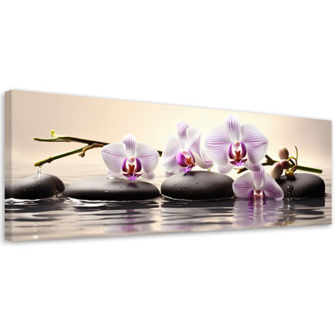 Tableau sur toile Orchidées orientales 90x30