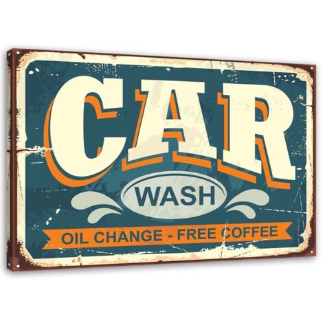 Tableau sur toile Panneau Car Wash Retro 60x40