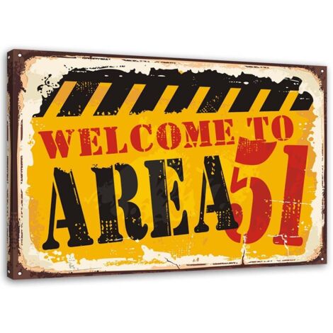 Tableau sur toile Panneau rétro Area 51 60x40